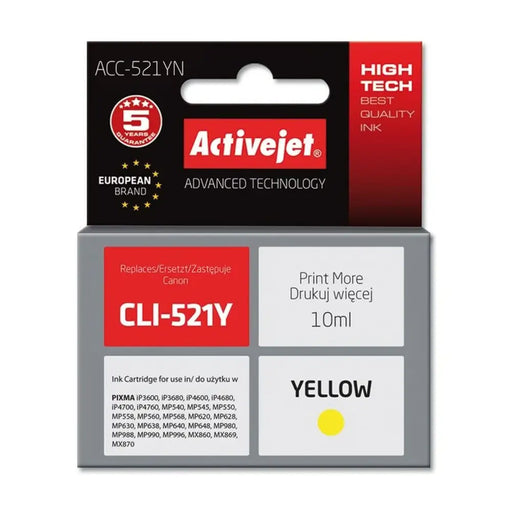 Original Ink Cartridge Activejet ACC-521YN Yellow - Оригинални Касети с Мастило<<<Електроника Периферни и резервни
