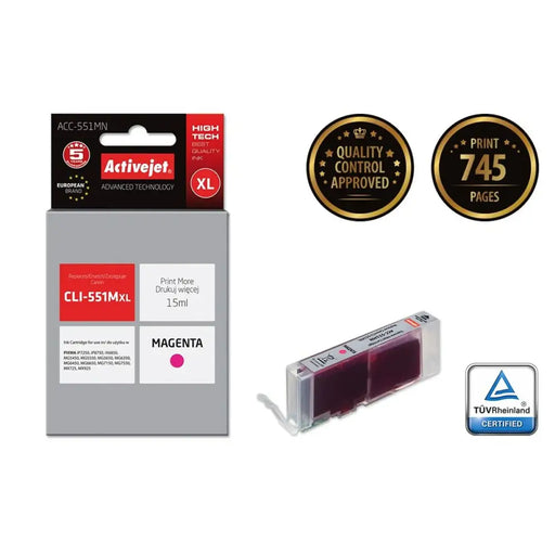 Original Ink Cartridge Activejet ACC-551MN Magenta - Оригинални Касети с Мастило<<<Електроника Периферни и резервни