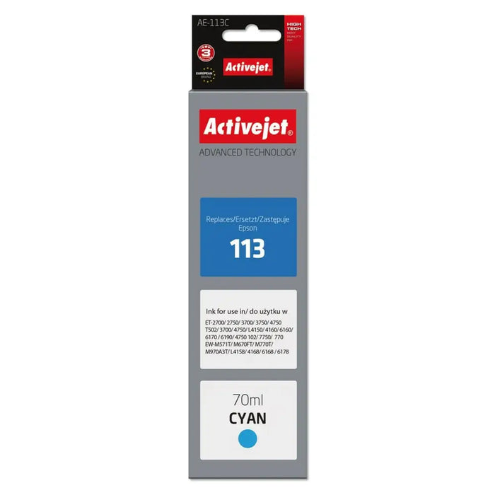 Original Ink Cartridge Activejet AE-113C Cyan - Оригинални Касети с Мастило<<<Електроника Периферни и резервни
