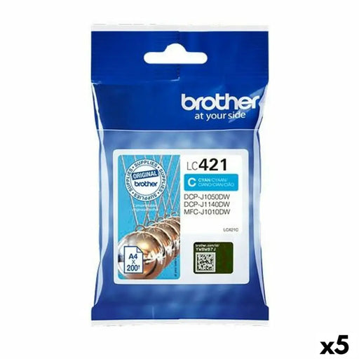 Original Ink Cartridge Brother LC421 Cyan (5 Units) - Електроника Периферни и резервни части<<<Компютри|