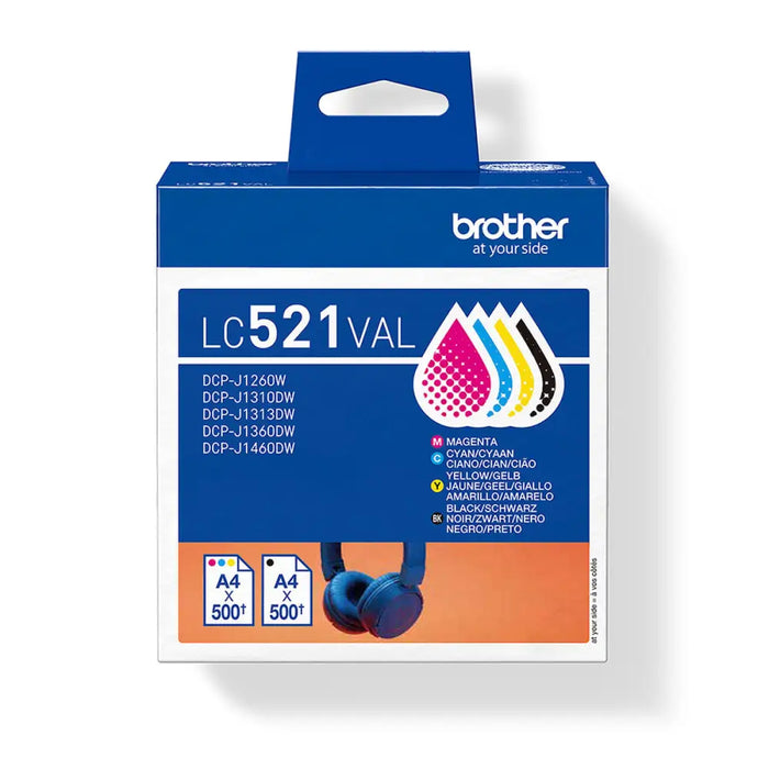 Original Ink Cartridge Brother LC521VAL Yellow (4 Units) - Електроника Периферни и резервни части<<<Компютри|
