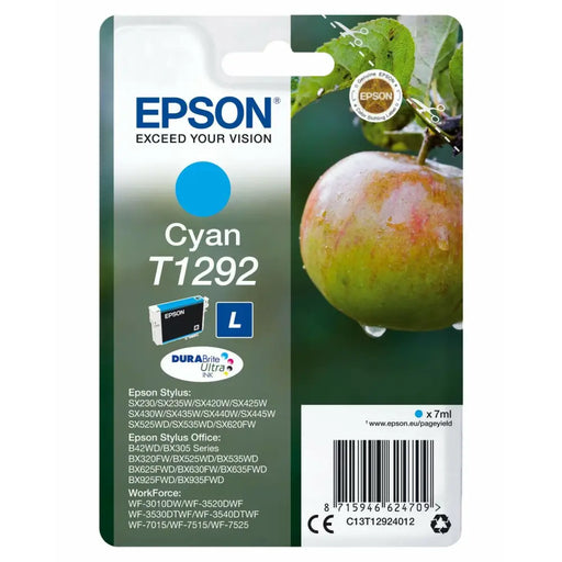 Original Ink Cartridge Epson SX 235W /420W/425W/ OFFICE BX305F/320FW Cyan (10 Units) - Електроника Периферни и резервни