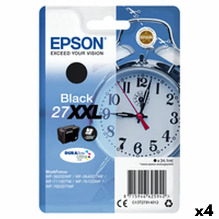 Original Ink Cartridge Epson WF-3000 7000 - Nº27XXL Black (4 Units) - Електроника Периферни и резервни