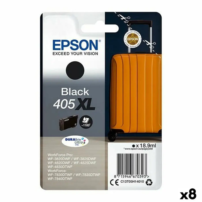 Original Ink Cartridge Epson WF-3820DWF 3825DWF 4820DWF 4825DWF 4830DWF WF-7830DTWF 7835DTWF 7840DTWF Black (8 Units)