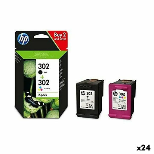 Original Ink Cartridge HP Officejet 3830 - Nº 302 (F6U66AE + F6U65AE) Yellow (24 Units) - Електроника Периферни и