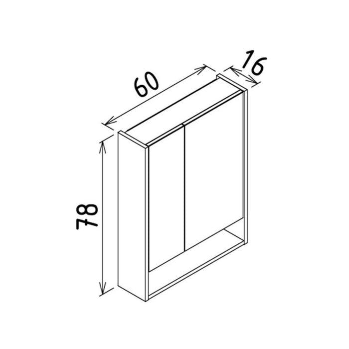 TOP MIRROR CABINET RICATO 60 CM ORKA