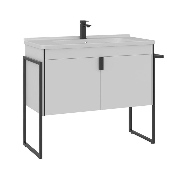 BASE CABINET WITH SINK TRIO WHITE 100 ORKA