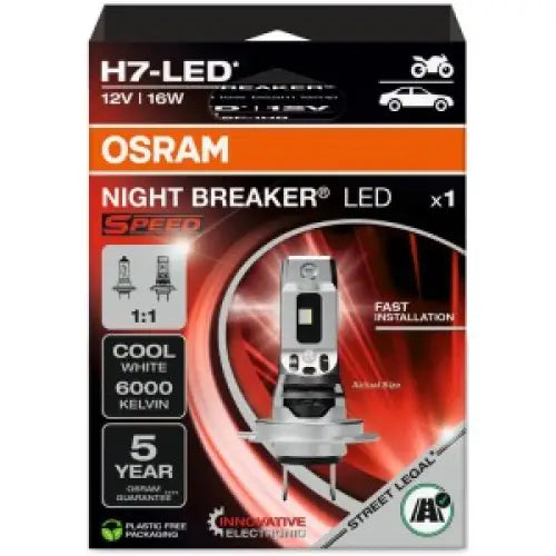 OSRAM H7-LED NIGHT BREAKER SPEED 6000K 16W 12V HANGING FOLDING BOX 1 PCS - КРУШКИ И СВЕТЛИНИ<<<MaxCar