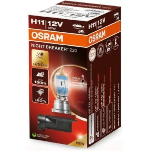OSRAM NIGHT BREAKER +220% H11 55W 12V CARTON BOX 1 PCS - АВТОАКСЕСОАРИ<<<MaxCar&&&КРУШКИ И СВЕТЛИНИ<<<MaxCar