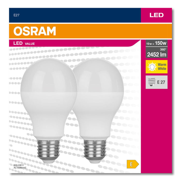 LED VALUE LAMP CLA150 E27 3000K 2PCS
