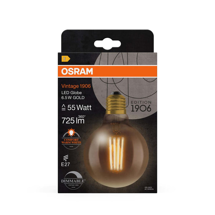 LED LAMP VINTAGE GLOBE95 GOLD55 DIM E27