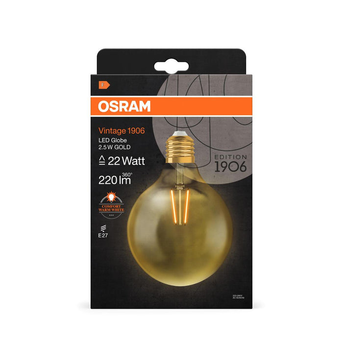 LED LAMP VINTAGE GLOBE125 GOLD22 E27