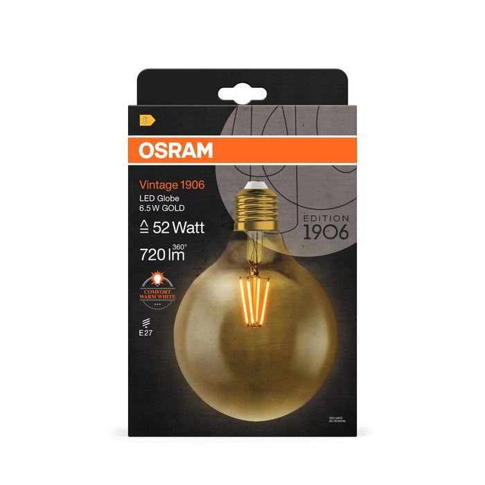 LED BULB E27 6.5W VINTAGE GLOBE125 GOLD OSRAM