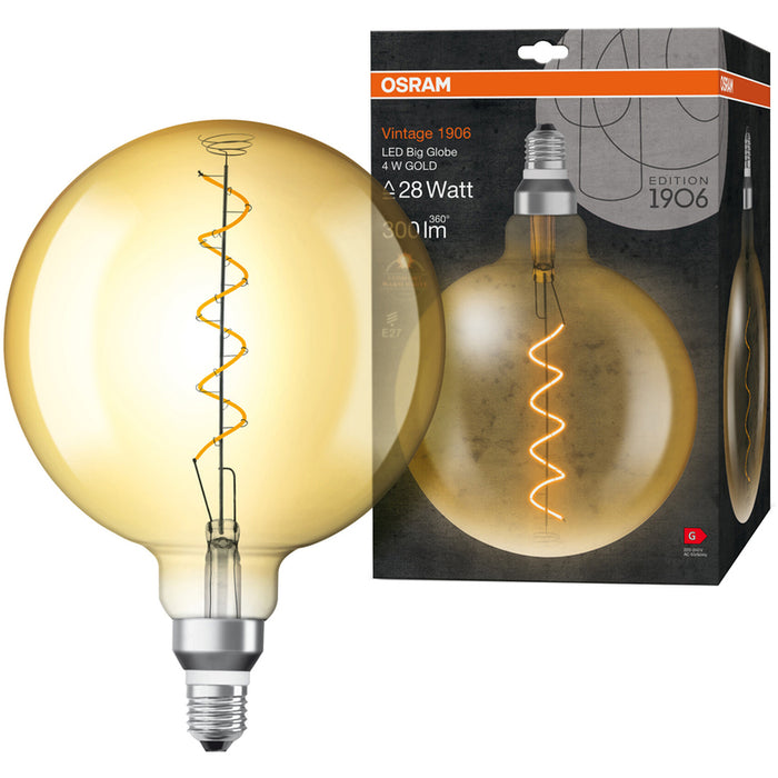 LED BULB VINTAGE E27 4W GLOBE 200MM OSRAM