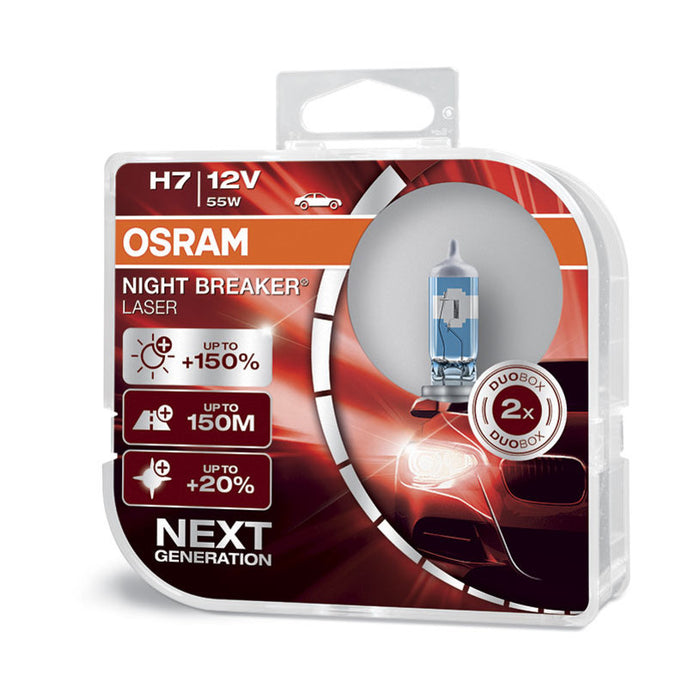 CAR BULB NIGHT BREAKER LASER +150% H7 55W 12V DUOBOX OSRAM 64210