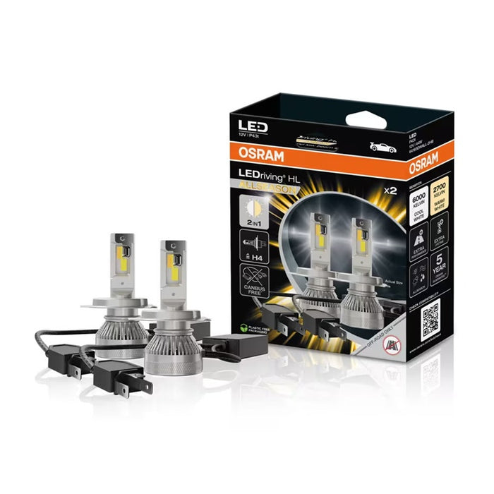 CAR LED LAMPS 64193DWALL H4 LED 45/45W12V P43T BOX OSRAM