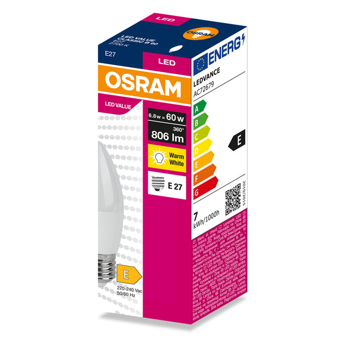 LED CANDLE BULB E27 6.8W 2700K OSRAM