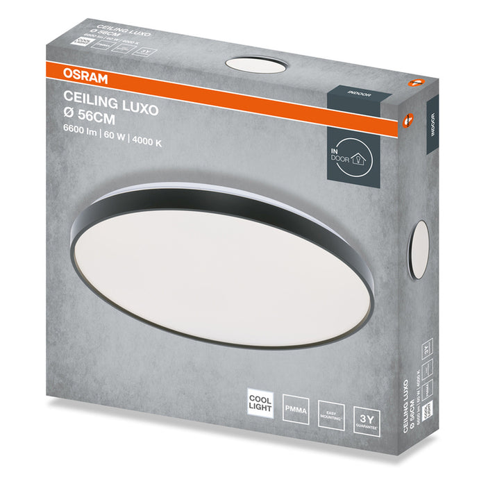 LED CEILING LIGHT 60W 56CM 4000K BLACK OSRAM LUXO