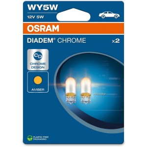 OSRAM DIADEM CHROME (NEXTGEN) WY5W AMBER 12V CARTON BLISTER X2 PCS