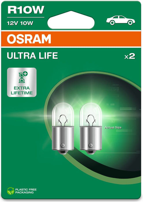 OSRAM ULTRALIFE AUX R10W 10W 12V CARTON BLISTER X2 PCS