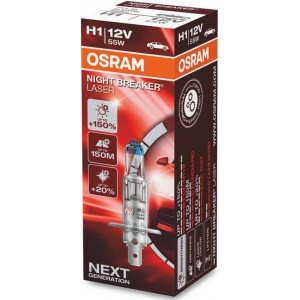 OSRAM NIGHT BREAKER LASER +150% H1 3400K 55W 12V CARTON BOX 1 PCS