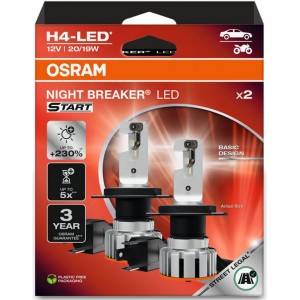 OSRAM H4-LED NIGHT BREAKER SMART 6000K 20/19W 12V +230% HANGING FOLDING BOX X2 PCS
