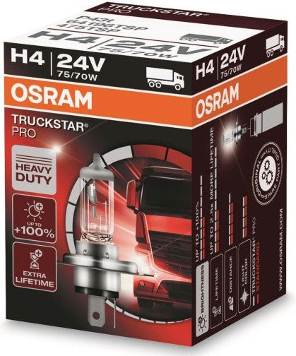 OSRAM TRUCKSTAR PRO NEXT H4 3200K 75/70W 24V CARTON BOX 1 PCS