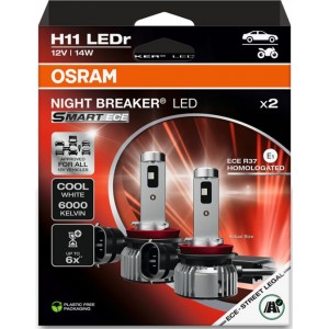 OSRAM H11 LED NIGHT BREAKER SMART ECE 6000K 14W 12V HANGING FOLDING BOX X2 PCS
