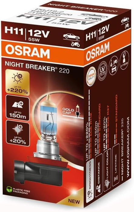 OSRAM NIGHT BREAKER +220% H11 55W 12V CARTON BOX 1 PCS