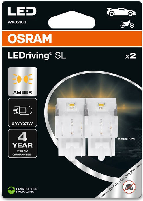 OSRAM AMBER WY21W LED 1,4W 12V CARTON BLISTER X2 PCS