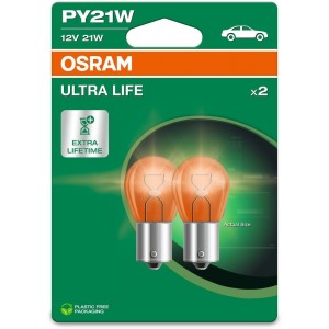OSRAM AMBER ULTRA LIFE PY21W 21W 12V CARTON BLISTER X2 PCS