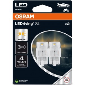LED car bulbs Osram - LEDriving, SL, Amber, W21/5W, 1.9W, 2 pieces, yellow