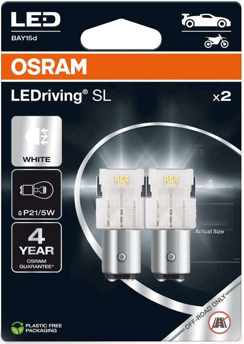 OSRAM WHITE 6000K P21/5W LED 1,7W 12V CARTON BLISTER X2 PCS