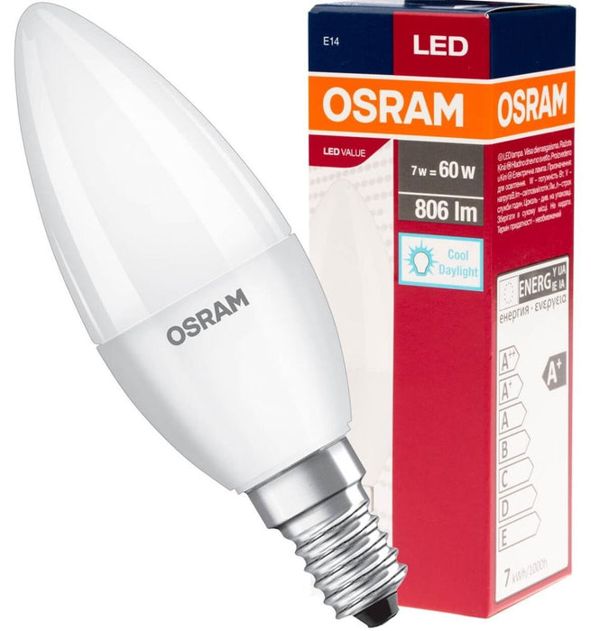 LED CANDLE BULB E14 7W 6500K OSRAM