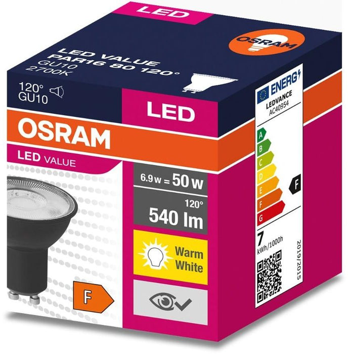 LED LAMP BLACK GU10 120° 6.9W 2700K