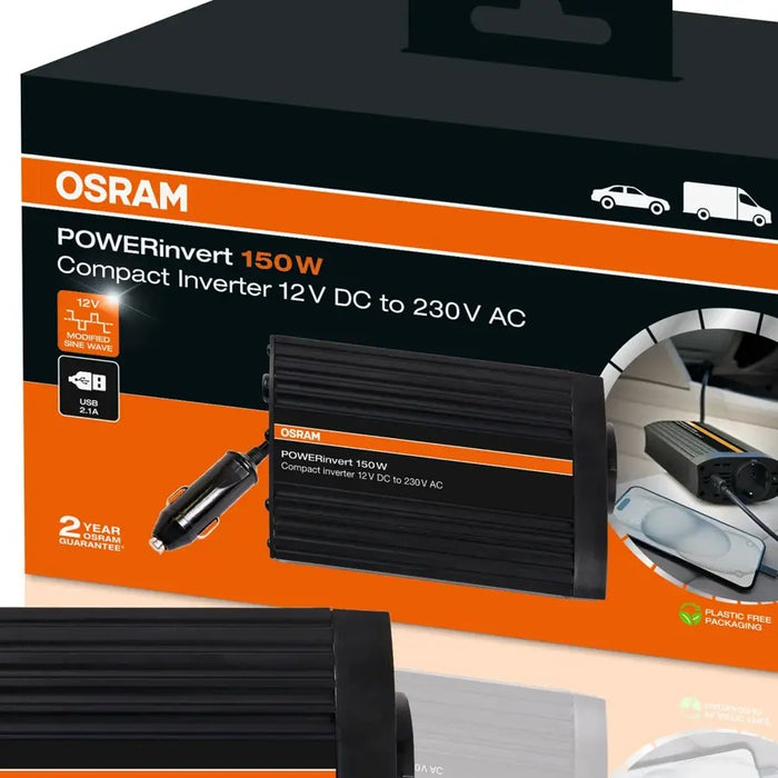 SINGLE-PHASE CURRENT INVERTER OEINVU150 POWERINVERT 12V DC 150W WITH ONE CONTACT OSRAM
