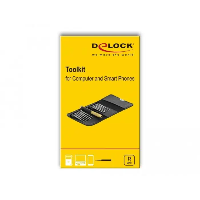 Отвертка DeLock 64067 13 части Хром ванадий Калъф - Отвертки<<<Продукти за дома<<<ValiAPI
