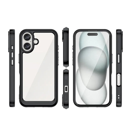 Outer Space Case with Gel Frame for iPhone 16 - Black - Cell phone cases and covers<<<HurtelXML