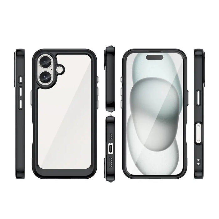Outer Space Case with Gel Frame for iPhone 16 - Black - Cell phone cases and covers<<<HurtelXML