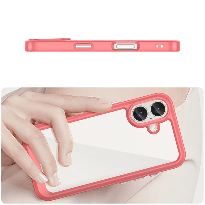 Outer Space Case with Gel Frame for iPhone 16 Plus - Red - Cell phone cases and covers<<<HurtelXML