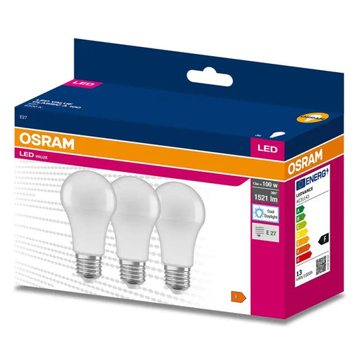 PACK OF 3 LED LAMPS VALUE CLA100 13W/865 E27 LEDVANCE - Диодни лампи за бита<<<Източници на светлина<<<AmperelB2B