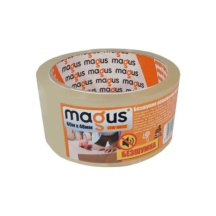 PACKAGING TAPE SILENT TRANSPARENT 60M / 48MM MAGUS - Ленти<<<Лепила и ленти<<<Подови и стенни