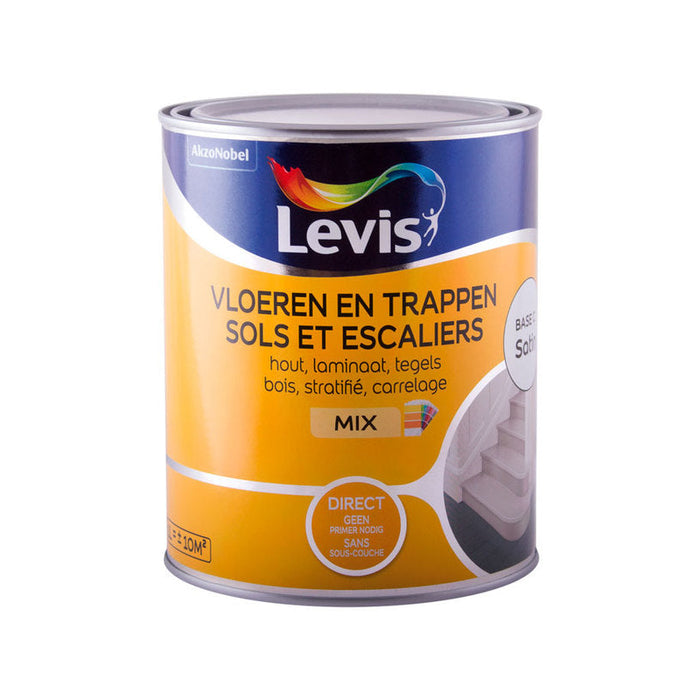PAINT FOR WOODEN FLOORS AND STAIRS AND TILES SATIN BASE W 1 L LEVIS - Алкидни и водоразтворими<<<Бои за метал и
