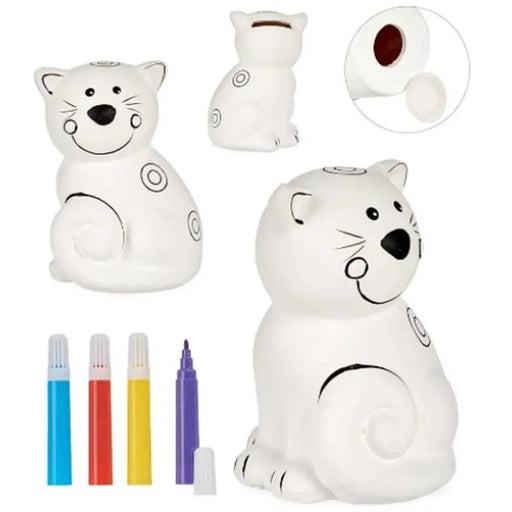 Paint Your Own Money Box Pincello Ceramic Cat 9 x 11,8 x 8,5 cm (12 Units) - Декорация и Осветление<<<Дом