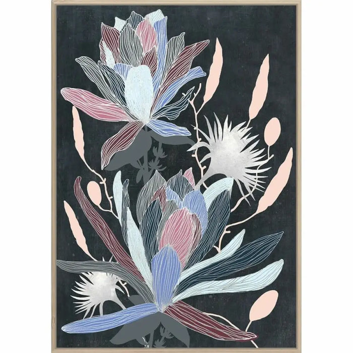 Painting DKD Home Decor 53 x 4,3 x 73 cm Flowers Modern (2 Units) - Декорация и Осветление<<<Дом