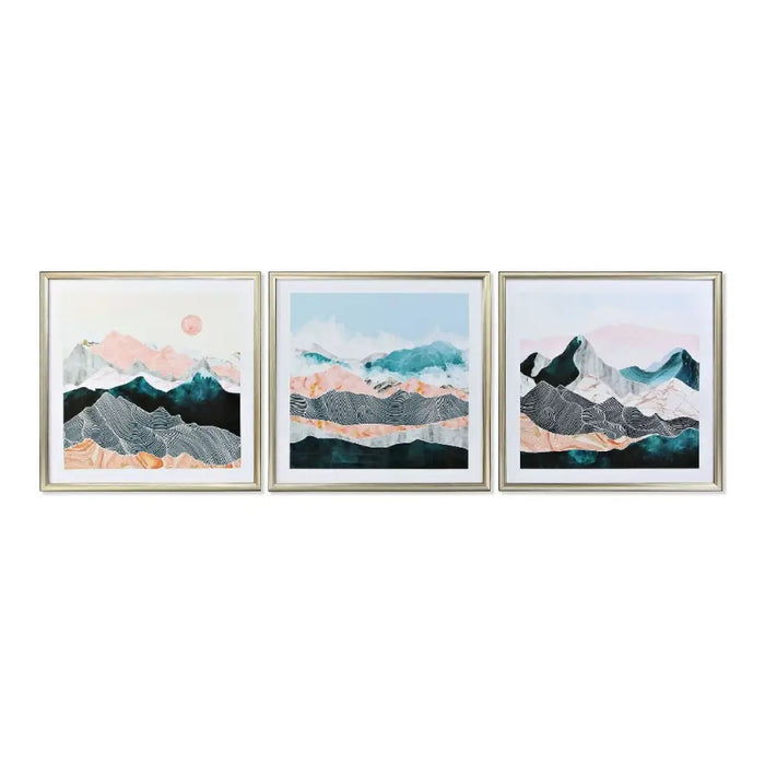 Painting DKD Home Decor Oriental Moutain 70 x 4 x 70 cm (3 Pieces) - Декорация и Осветление<<<Дом