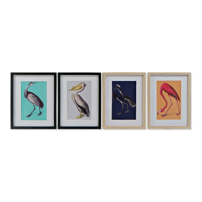 Painting DKD Home Decor polystyrene 35 x 2 x 45 cm Birds (4 Pieces) - Декорация и Осветление<<<Дом