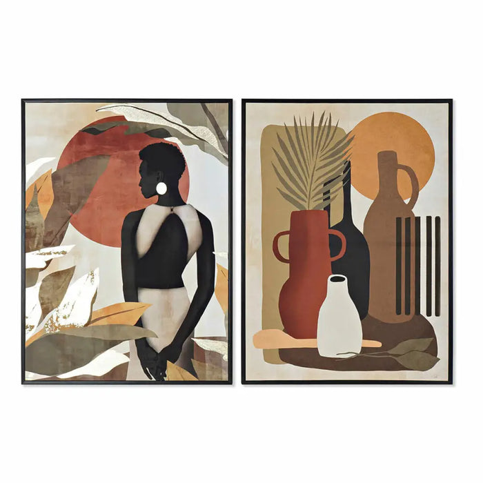 Painting DKD Home Decor polystyrene Canvas 52,5 x 2,7 x 72,5 cm (2 Pieces) - Декорация и Осветление<<<Дом