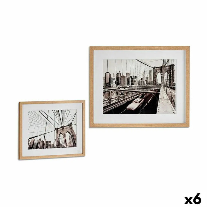 Painting Gift Decor Brown Wood Glass 43 x 3 x 53 cm (6 Units) - Декорация и Осветление<<<Дом Градина<<<BigBuy&&&Картини