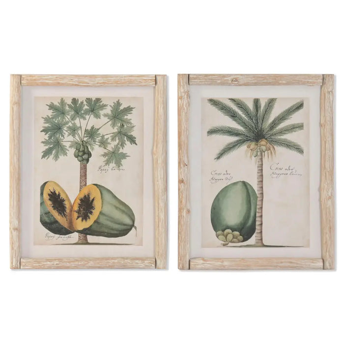 Painting Home ESPRIT Green Beige Tropical (2 Units) - Декорация и Осветление<<<Дом Градина<<<BigBuy&&&Картини и